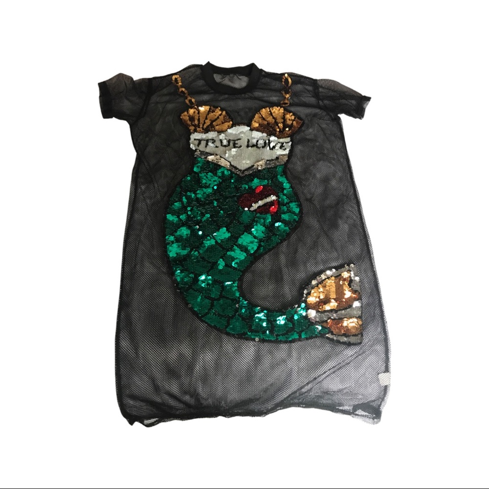 Mesh design sequin beach wear for over a bikini - comfortable- one size fits all